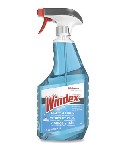 [322338] Windex® Clean Scent Window & Glass Cleaner 32 Floz Multi Surface Rtu Ammoniated 8/Case