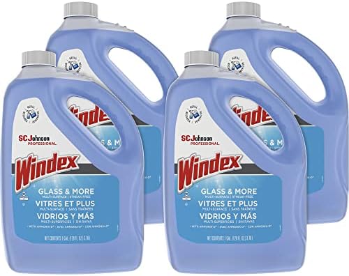 [90940] Windex® Clean Scent Window & Glass Cleaner 1 GAL Multi Surface Concentrate Ammoniated 4/Case