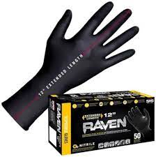 [66578] SAS Raven Large Extended Cuff Powder Free Gloves, Neutral, Large