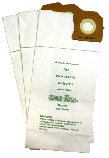 [GK-P12-15UE] Green Klean GK-P12/15UE NSS Pacer 12/15 UE Upright Replacement Vacuum Bags (10-Pack)
