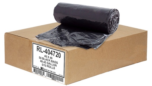 [RL-404720] ALUF PLASTICS Black Repro - Star Seal Can Liner 40x46 - Black - 2.0mil - 50 rolls per case