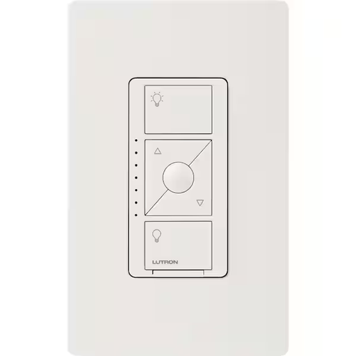 [PD-5NE-WH] Lutron Caseta Smart Dimmer Switch for ELV+ Bulbs, 250W LED, PD-5NE-WH, White