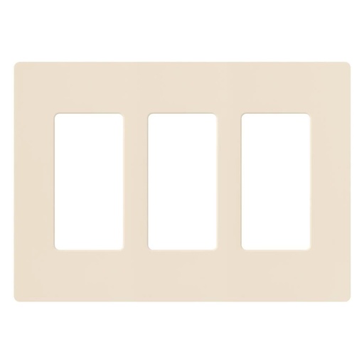 [CW-3-LA] Lutron Claro Screwless Designer Wall Plate - 3 Gang - Light Almond
