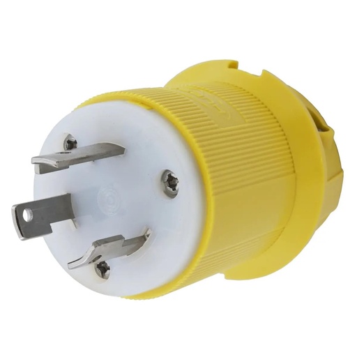[HBL26CM11] Hubbell Locking Devices, Twist-Lock®, Marine Grade, Male Plug, 30A 125V, 2-Pole 3-Wire Grounding, L5-30P, Screw Terminal, Yellow
