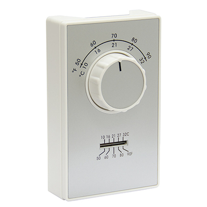 [ET9SRTS] TPI ET9 Series Line Voltage Thermostat, 120/277V ac, 1-Pole, 22A, SPST Switch, Shadow White, 4-3/4 H x 2-3/4 W x 2-3/4 D in.