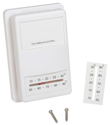 [UT1001] TPI Corp UT Series Thermostat Heat Only 50-90° F for Low Voltage 24V and Millivolt Systems Vertical/Horizontal Wall Mount