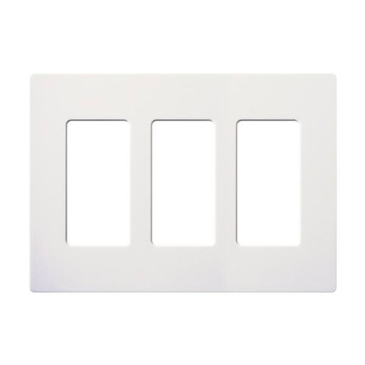 [CW-3-WH] Lutron Claro 3 Gang Wall Plate for Decorator/Rocker Switches, Gloss, White