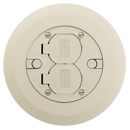 [PFBCIA] Hubbell Round Cover/Flange Assembly, Non-Metallic, Ivory