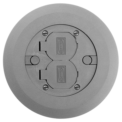 [PFBCGYA] Hubbell Round Cover/Flange Assembly, Non-Metallic, Gray