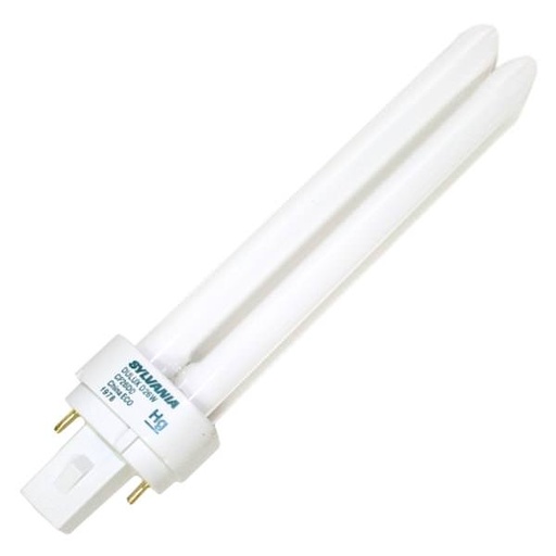 [21113-0] Sylvania Compact Fluorescent Light Bulb (21113) 26 watt - T4 - 2-Pin (G24d-3) Base - 2,700K - Warm White - 800 Series - Double Tube - Dulux D - Ecologic