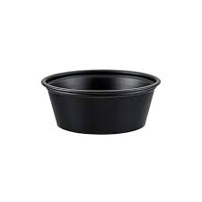 [P150BLK] Dart® Souffle & Portion Cup 1.5 OZ PS Black Round Stackable 2500/Case
