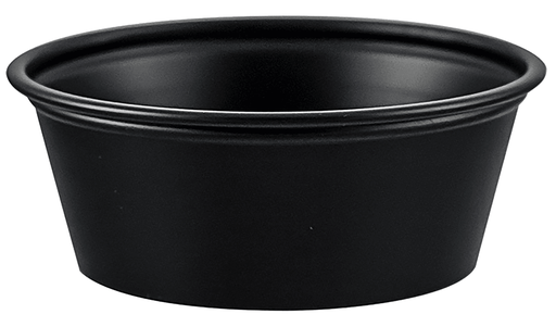 [P150BLK] SOLO 1.5 oz HIPS Plastic Portion Container - Black, 2500/Case