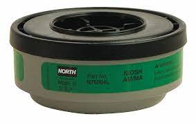 [N75004L] Honeywell Cartridge, Threaded, AM, MA, Green, 1 PR, NIOSH