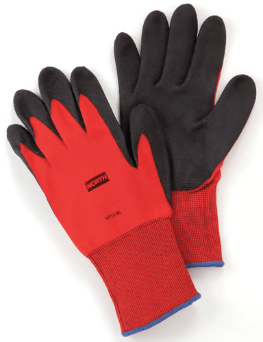 [NF11/8M] Honeywell Foam Nitrile Coated Gloves, NorthFlex Red, Palm Coverage, Abrasion Level 4, Red/Gray, M (Pack 12)