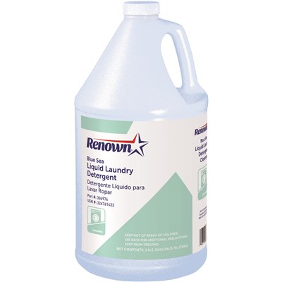 [306976] Renown 128 oz. Blue Sea Liquid Laundry, Detergent Cleaner (4 per Case)