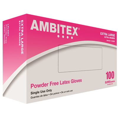 [294464] Ambitex X-Large Latex Disposable Powder-Free USDA-Approved (10-Case/100-Pack)