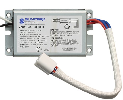[LC12014] SUNPARK Electronic, circline fluorescent ballast that will power 1 FC40, FC32, or FC30 circline, fluorescent bulb at 120 volts. This Sunpark ballast comes with a 4-pin plug receptor.