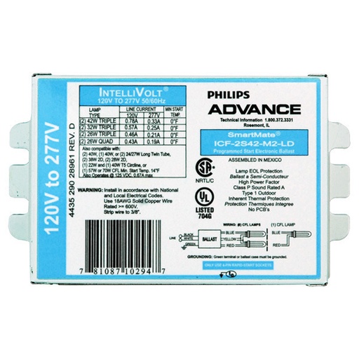 [ICF-2S42-M2-LD] Philips Advance ICF-2S42-M2-LD SmartMate Advance IntelliVolt Ballast