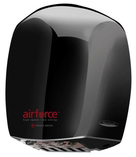 [J-162A3 - G6666611] WORLD DRYER Airforce J-162A3 110-120V Aluminum Black Hand Dryer