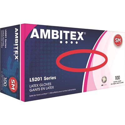 [294461 - LSM5201] Ambitex Latex Powder-Free Small 100 Gloves Per Box