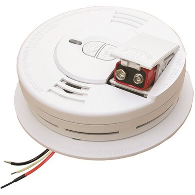 [604027] Kidde Hardwired Smoke Detector with Ionization Sensor, 9-Volt Battery Backup, and 2-Button Test/Hush