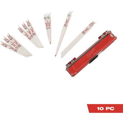 [3589534] Milwaukee SAWZALL Wood and Metal Cutting Bi-Metal Reciprocating Saw Blade Set (10-Piece)