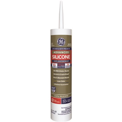 [317778428] GE Advanced 10.1 oz. White Silicone 2-Kitchen and Bath Sealant (Case of 12)