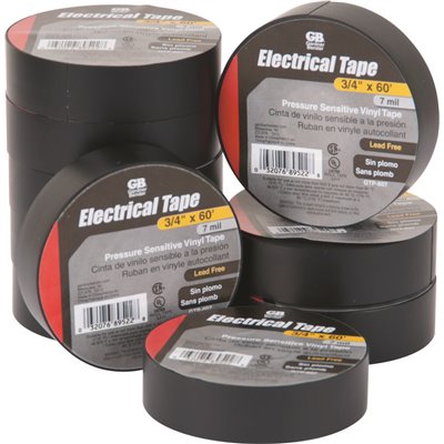 [GTP-607] Gardner Bender 3/4 in. x 60 ft. Vinyl Electrical Tape - Black (10-Pack)
