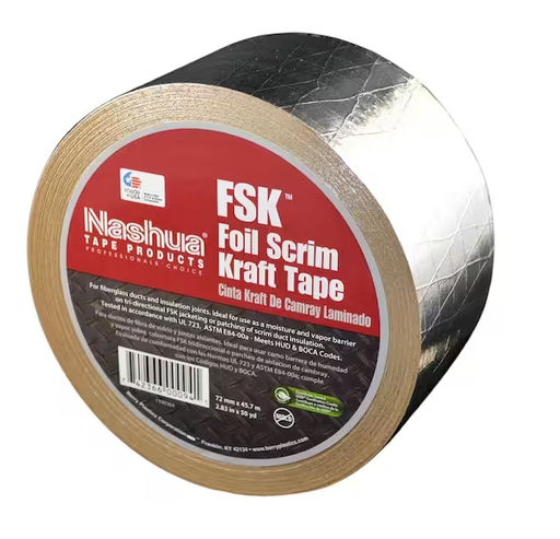 [1198698] NASHUA TAPE 2.83 in. x 50 yds. Foil-Scrim-Kraft Insulation Duct Tape Single Roll