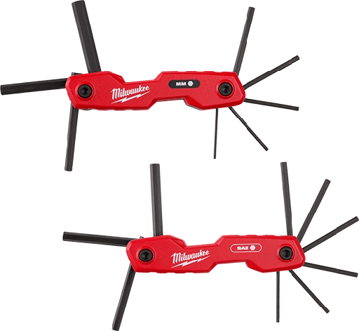 [48-22-2183] Milwaukee 17 Key Folding Hex Key Sets Sae/metric 2Pc