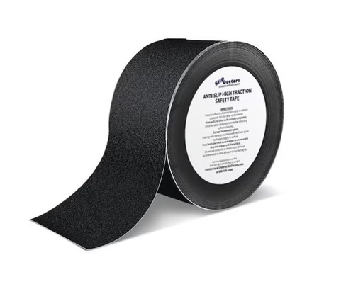 [844SADSTR3BL] SlipDoctors 3" x 60' Black 60 Grit Anti-Slip Adhesive Safety Tape S-AD-STR3BL