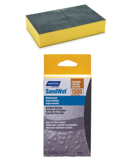 [7660768289] NORTON SandWet Waterproof Sanding Sponge, 1500 Grit