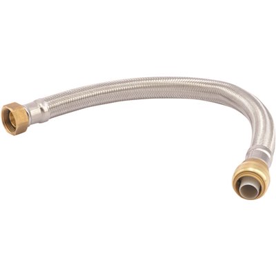 [134238] SharkBite 3/4 in. Push-to-Connect x 3/4 in. FIP x 18 in. Braided Stainless Steel Water Heater Connector