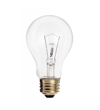 [S2992] Satco 60 Watt A19 Incandescent; Clear; 8000 Average rated hours; 595 Lumens; Medium base; 120 Volt