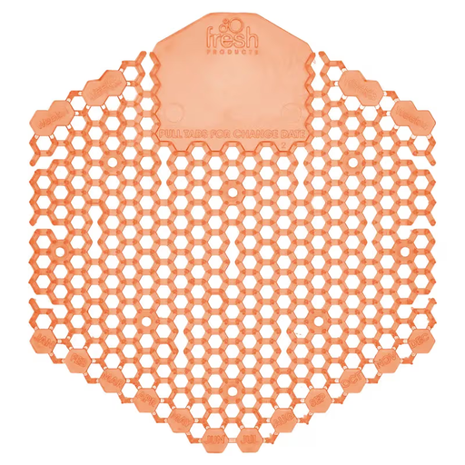 [3WDSF010I06M] Fresh Products Wave 3D Urinal Screen Mango Clear Plastic 7x6.5x0.66 In Deodorizer 10/Box