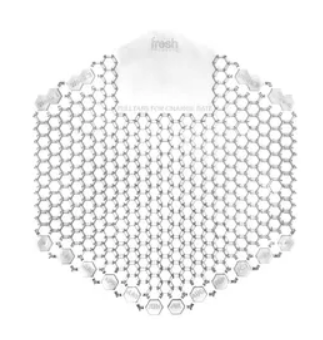 [3WDSF010I06M] Fresh Products Wave 3D Urinal Screen Mango Clear Plastic 7x6.5x0.66 In Deodorizer 10/Box