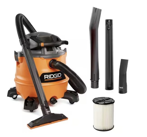 [LSJ5082] RIDGID 16 Gallon 6.5 Peak HP NXT Wet/Dry Shop Vacuum with Detachable Blower, Filter, Locking Hose and Accessories
