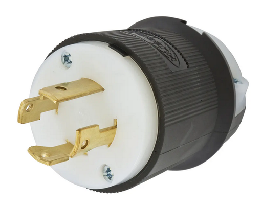 [HBL2721] HUBBELL Locking Devices, Twist-Lock®, Industrial, Male Plug, 30A 3-Phase 250V AC, 3-Pole 4-Wire Grounding, L15-30P, Screw Terminal, Black and White