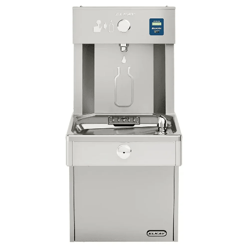[LVRC8WSK] Elkay Filtered Water Cooler with vandal resistant EZH2O Bottle Filling Station, Stainless Steel Cabinet, Vandal Resistant Bubbler, 110-120V