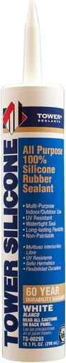 [TS-00293] TOWER SEALANTS All Purpose 100% Silicone White 10.1 fl.oz