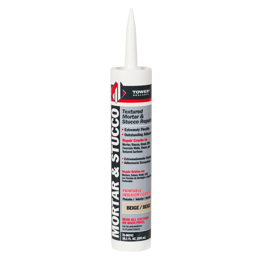 [TS-00242] TOWER SEALANTS Mortar & Stucco Repair Textured 10.1 OZ BEIGE