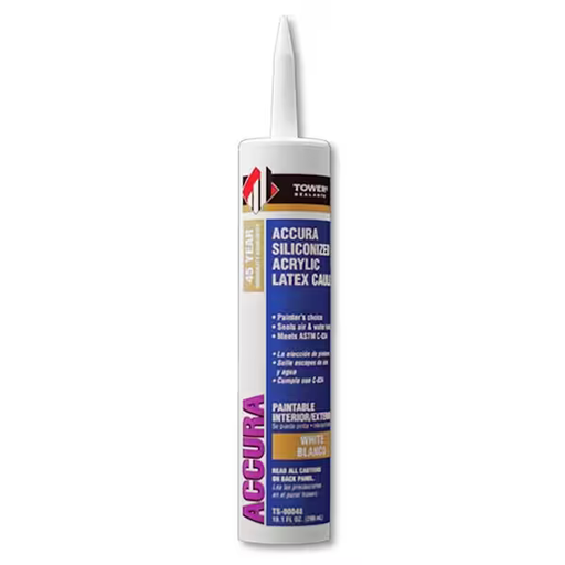 [TS-00048] TOWER SEALANTS Accura Siliconized Acrylic Latex Caulk 10.1 OZ WHITE