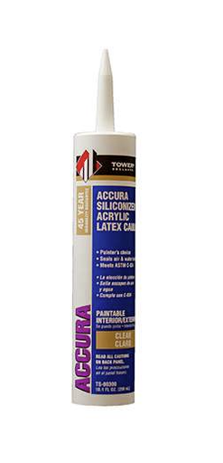 [TS-00116] TOWER SEALANTS Accura Siliconized Acrylic Latex Caulk 10.1 OZ BLACK