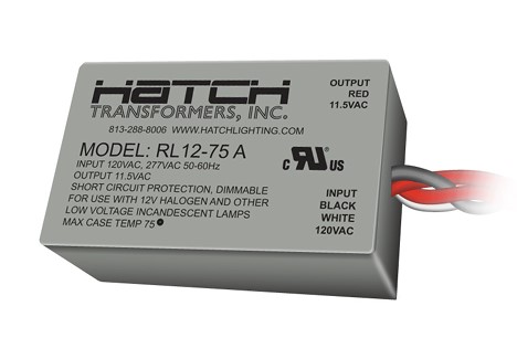 [RL12-75A] HATCH 75W Dimmable Electronic Transformer 120V Input / 12V Output