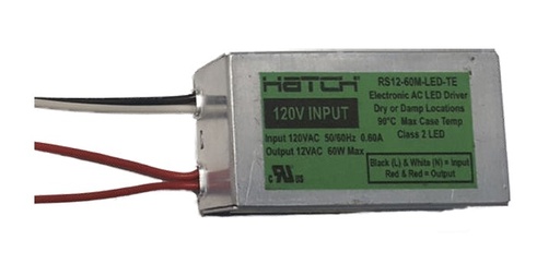 [RS12-60M-LED] HATCH Electronic AC LED Driver 120VAC Input 12VAC Output 60W Max