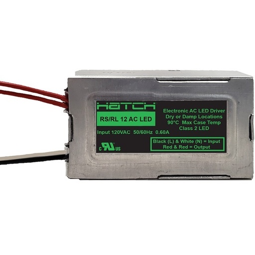 [RL12-60M-LED] HATCH Electronic AC LED Driver 120VAC Input 12VAC Output 60W Max