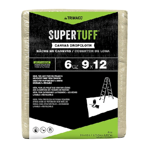 [56701] TRIMACO 9' x 12' SuperTuff Canvas Drop Cloth, 6-Ounce Utility