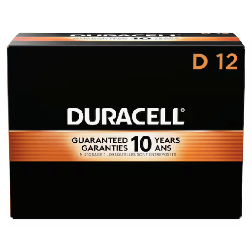 [LSE-MN1300] Duracell Coppertop D Alkaline Battery, 1.5V DC, 12 Pack