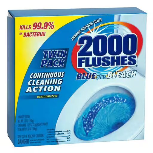 [208082] 2000 FLUSHES BLUE/BLEACH TWN 3.5 OZ 6PK
