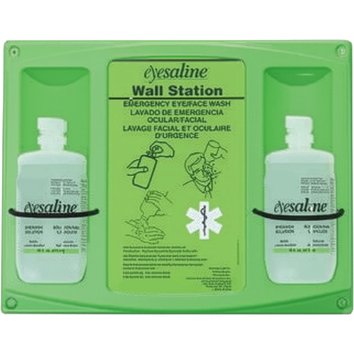 [32-000465-0000] Honeywell Eyesaline 16 oz. Double Bottle Sterile Eyewash Wall Station